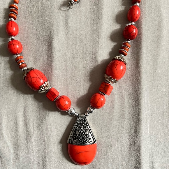 Afghan style chunky statement necklace - Picture 2 of 2